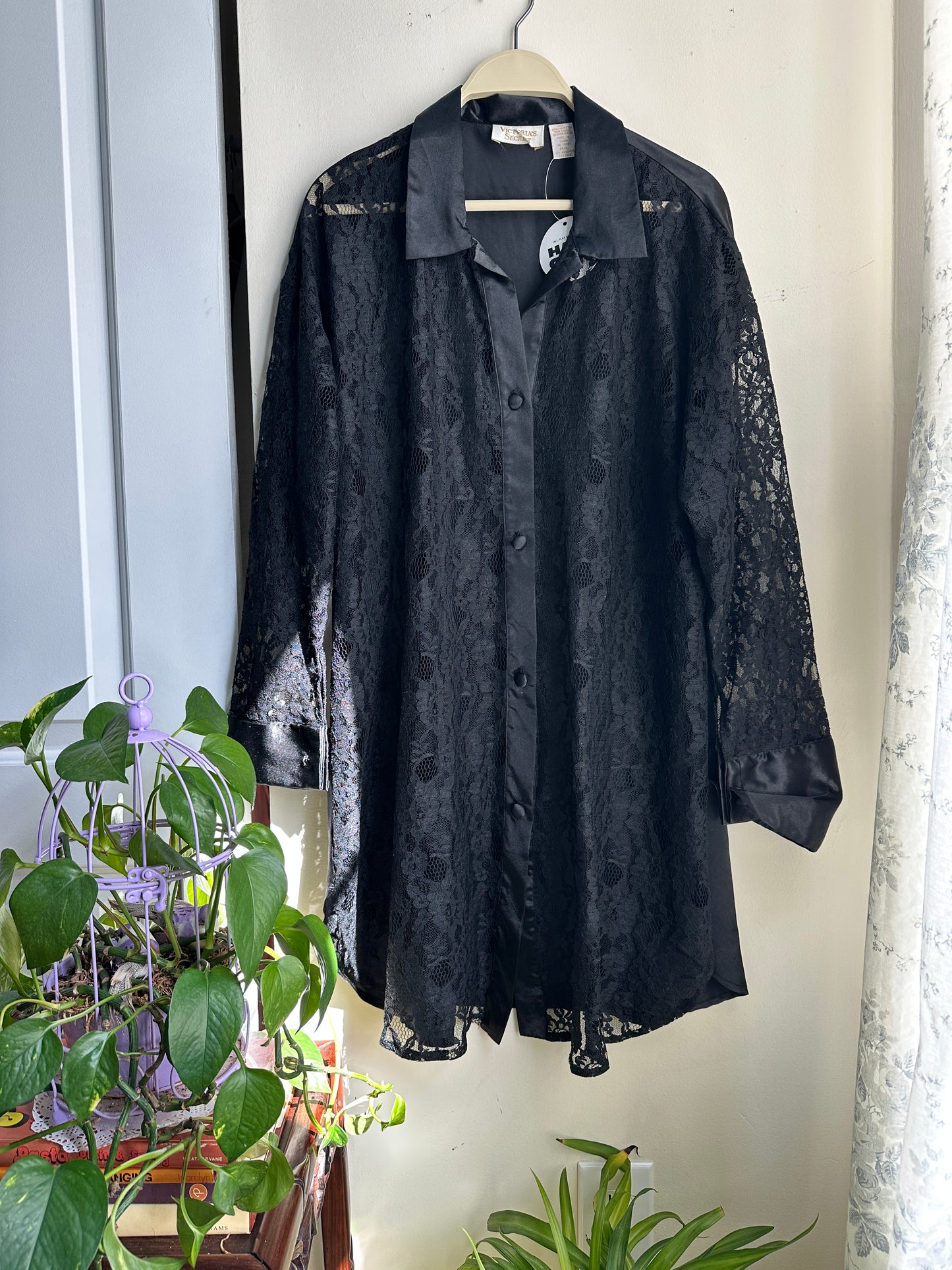 Vintage 90’s Lace Shirt Dress - M/L