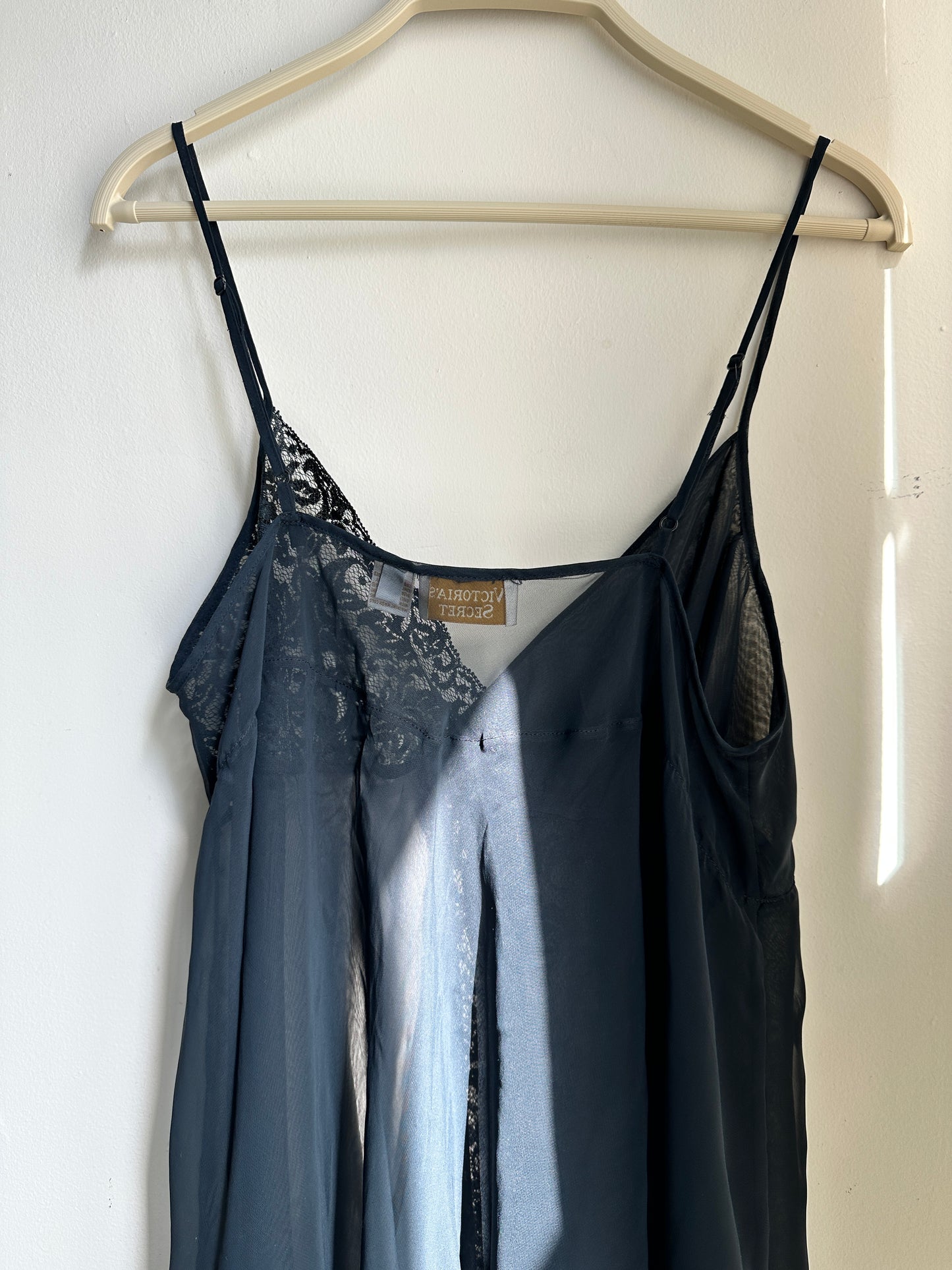 Vintage Black Lace Sheer Top - M