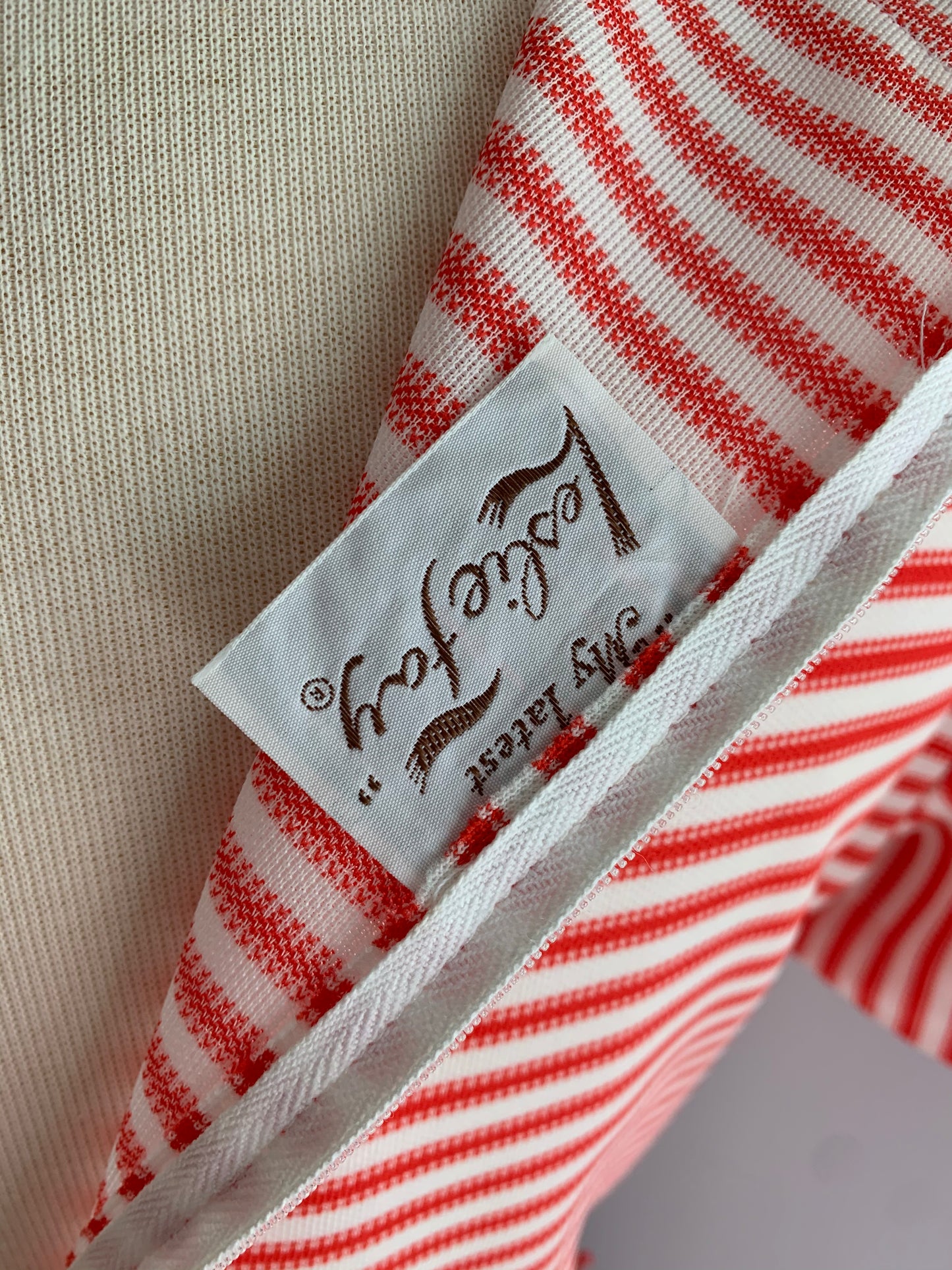 70's Leslie Fay Red White Maxi Pocket Dress sz. XS/S