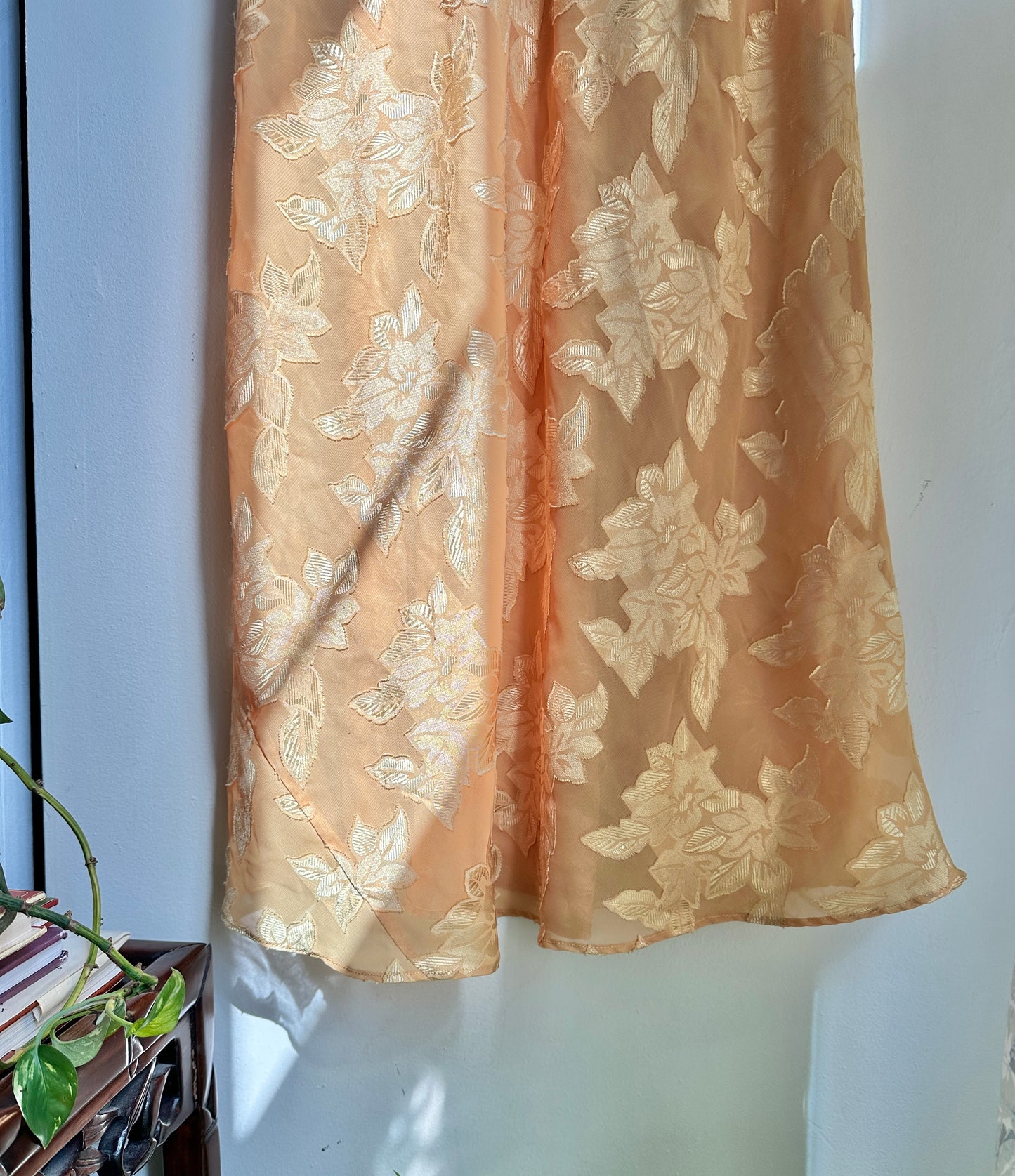 Vintage Golden Yellow Lace Slip Dress - M