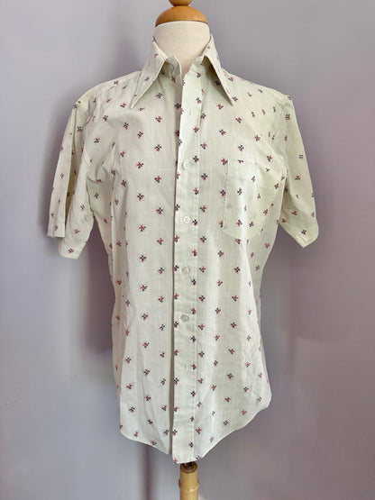 70's Novelty Print Tic-Tac-Toe Button Shirt