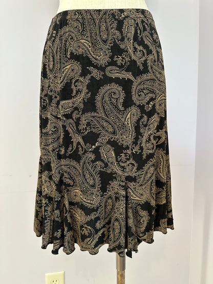 Black Paisley Ruffle Skirt sz. M