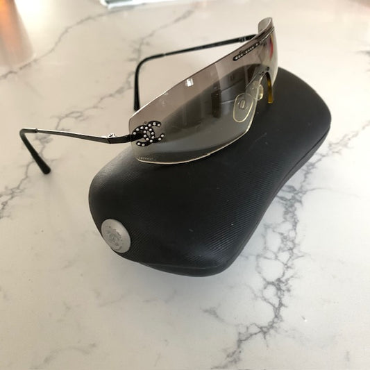 Chanel Y2K Rimless Gray Tinted Sunglasses