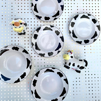 Cow Print Dish Set