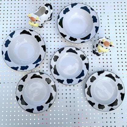 Cow Print Dish Set